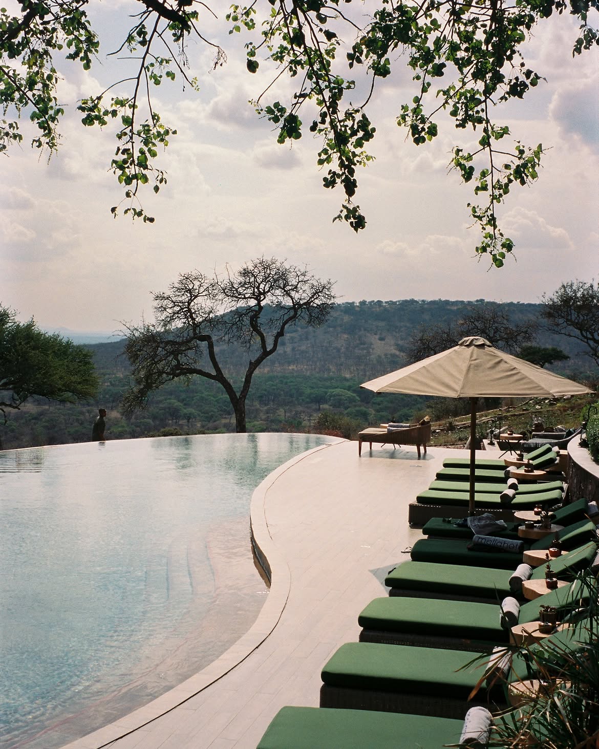 Poolside loungers overlooking the Serengeti at Meliá